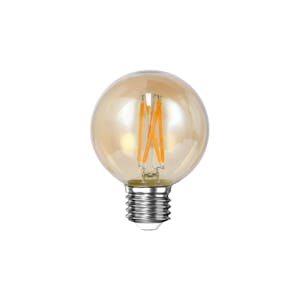 Ampoule globe 6 cm ambrée LED filament lumière chaude (E27)